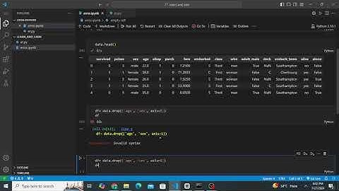 invalid syntax when drop columns using pandas dataframe