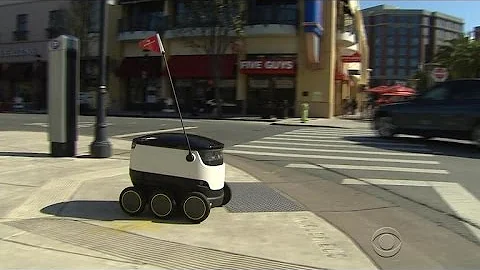 Self-driving robots making food deliveries