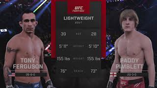 Тони Фергюсон vs Пэдди Пимблетт Бой UFC 296 (cpu vs cpu)