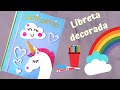 💙DIY Cómo decorar una Libreta o cuaderno UNICORNIO🎠🌺Con FOAMI📔paso a paso DIY regreso a clases