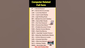 Computer related Full Form | Important Full Forms |फुल फॉर्म|#fullform #computer #gk #shorts #viral
