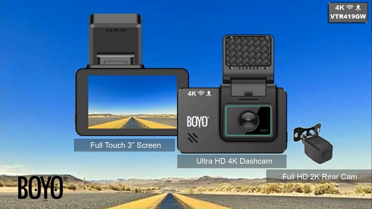 4K UHD Dash Cam with 2K Rear Camera