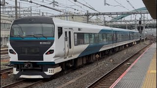 ジョイント音最高！E257系2000番台ｵｵNA-13編成が回送電車として、大宮駅10番線を発車！3月30日8:54