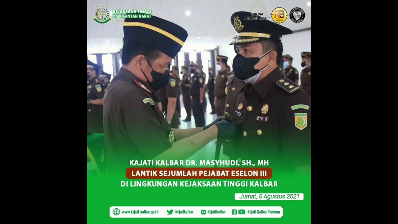 Pelantikan Pejabat Eselon III Kejati Kalbar