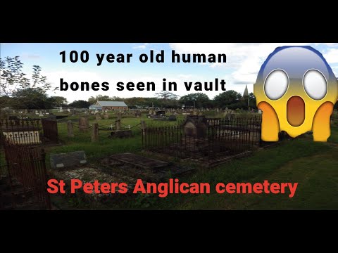 St Peters Anglican cemetery Richmond and Human bones found in 100 year old vault