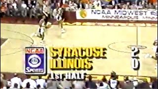 Syracuse vs Illinois 1989 NCAA Regional Final Basketball Full GameExtra Postgame in Description VHS