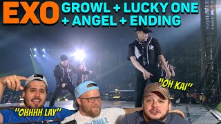 EXO(엑소)- Growl   Lucky One   Angel   Ending REACTION