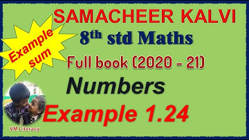 TN 8th maths full book / Numbers / Example sum 1.24 / samacheer kalvi 2020-21