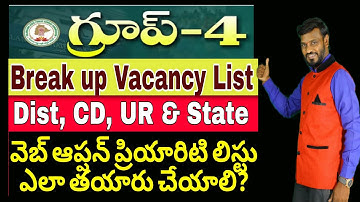 Group-IV Breakup Vacancy list, Group-4 Web Options |TG PSC Group-IV| |TG Group-IV| by |Model Ideas|