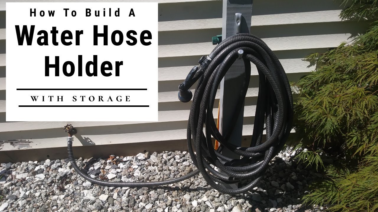 HOW TO BUILD A WATER HOSE HOLDER WITH STORAGE ~ $17 DIY GARDEN HOSE HOLDER  