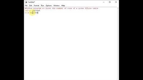 Python tutorial to count numbers of rows in a table sqlite