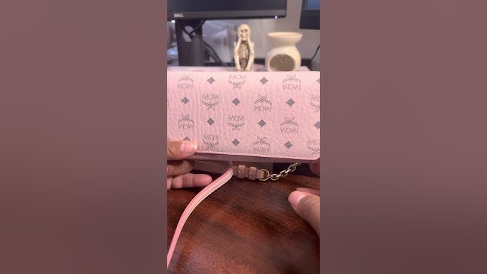 MCM Patricia Visetos Large Chain Wallet Review in Powder Pink!, Try - On