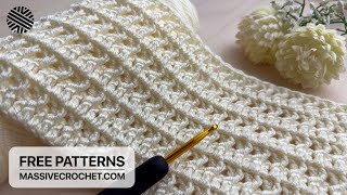 Celebrity VERY EASY Crochet Pattern for Beginners (2 ROW REP)!⚡️UNUSUAL Crochet Stitch for Baby Blanket & Bag Profile