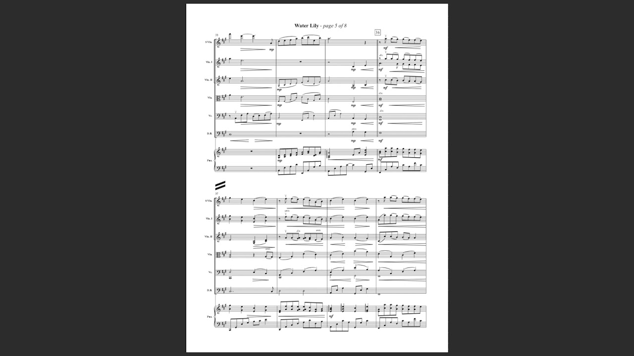 Water Lily String Orchestra Scorecast Youtube