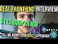 REAL Front-End Developer INTERVIEW ($115,000 / Year) #grindreel #javascript