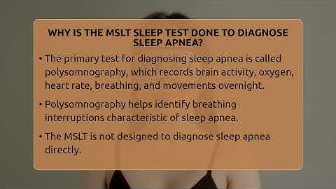Why Is The MSLT Sleep Test Done To Diagnose Sleep Apnea? - Sleep Apnea Support Network