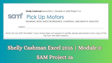 Shelly Cashman Excel 2016 | Module 3: SAM Project 1a #shellycashmanexcel #module3 #samproject1a