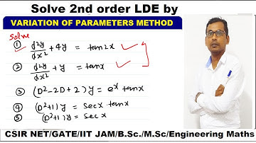#14  Variation of parameters method | solve (D^2+4)y= tan 2x | (D^2+1)y=sec x tan x | (D^2+1)y=sec x