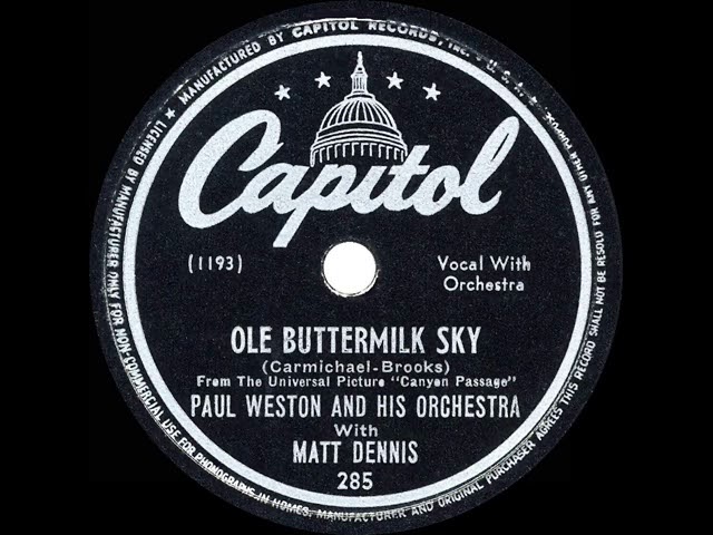 Paul Weston & His Orchestra - Ole Buttermilk Sky