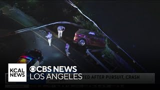Driver arrested after wild pursuit ends with car crashing into home off 405 Freeway