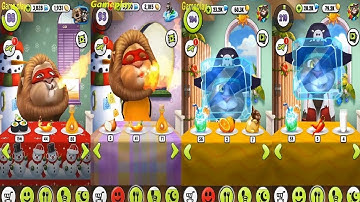 My Talking Tom level 210 VS level 195 VS level 93 VS level 88 Gameplay
