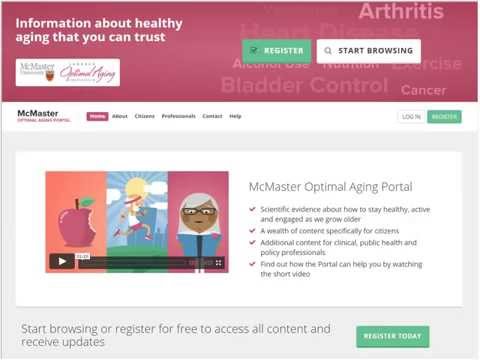 What is the McMaster Optimal Aging Portal and How is it Relevant to Public Health