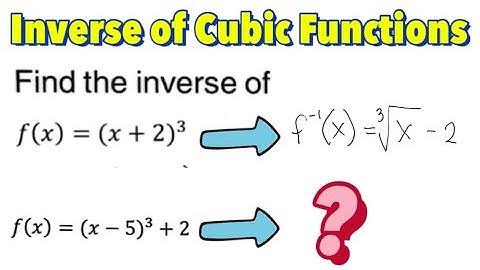 How to Find the Inverse of Cubic Functions