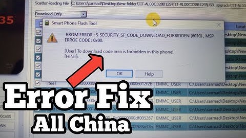 All China SP Flash Tool Error Fix