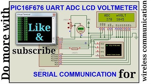UART ADC LCD interfacing with pic16f676