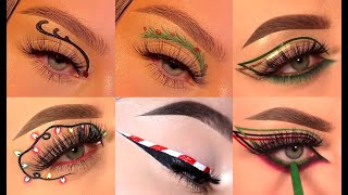 Delineados de Ojos Navideños (Artísticos) | Artistic Eyeliner Eye Makeup Tutorial - Hacks