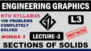 Lecture3|L3|Sections of Solids| Engineering Graphics| KTU Syllabus |BE110/EST110| Graphicszone