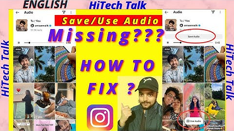 Instagram Reels Use Audio option missing |Save audio option not showing in Reels