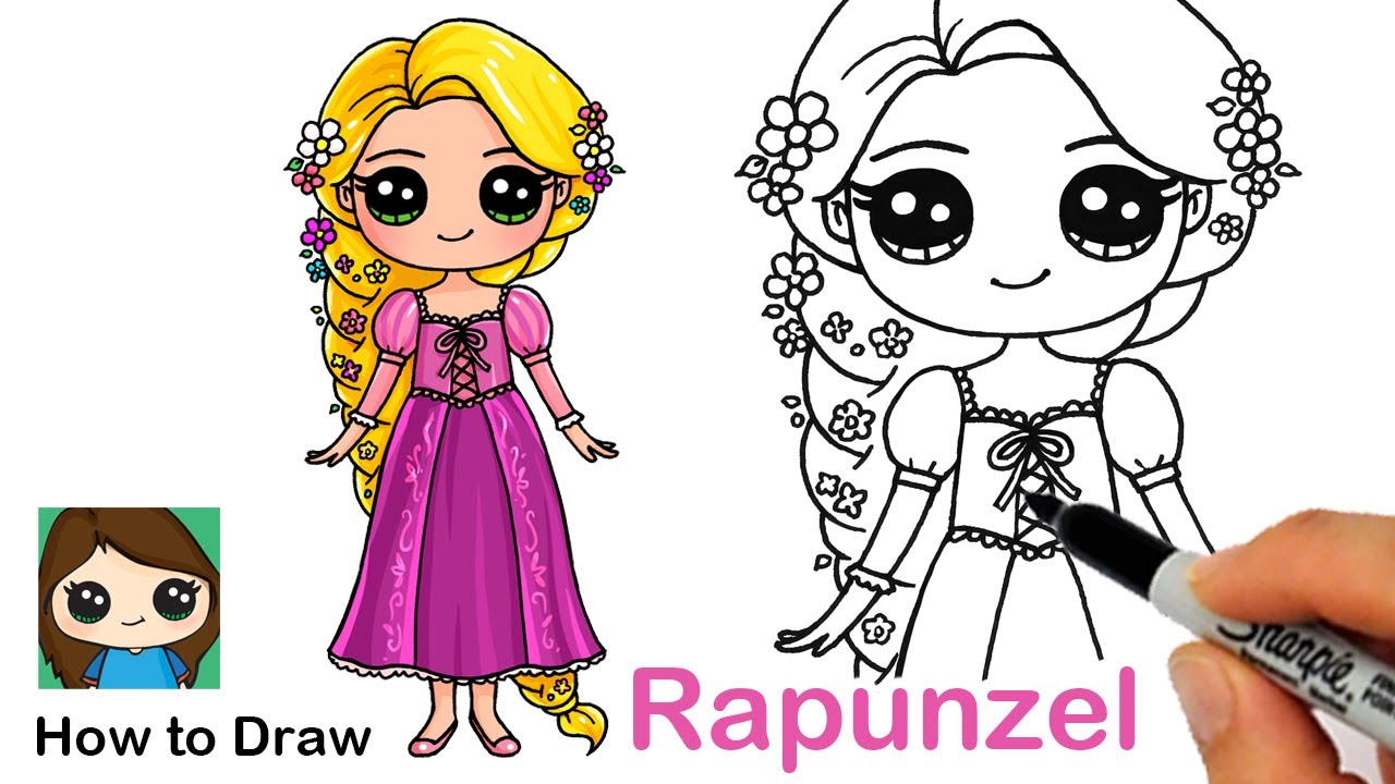 How To Draw Princess Rapunzel Disney Tangled Youtube