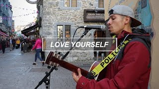 LOVE YOURSELF - JUSTIN BIEBER: Street musician live performance | busking in Galway | Tito Larios