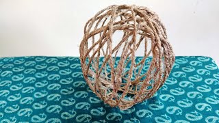 How to make a simple JUTE BALLOON LANTERN/jute crafts/yogas world