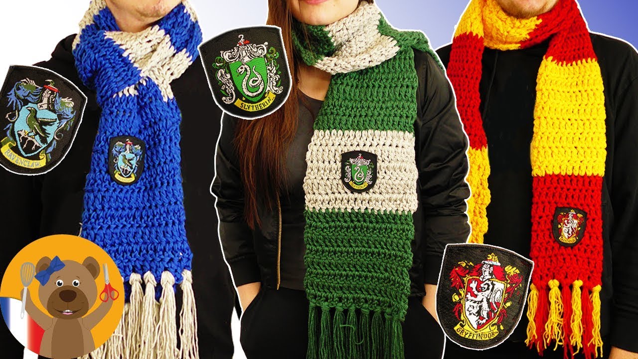 Crocheter une écharpe d'une maison Harry Potter, Hogwarts DIY, Fantasic  Beasts