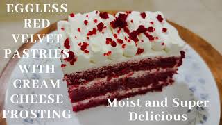 Eggless Red Velvet Pastries ऐगलैस रैड वैलवेट पेस्ट्रीज़