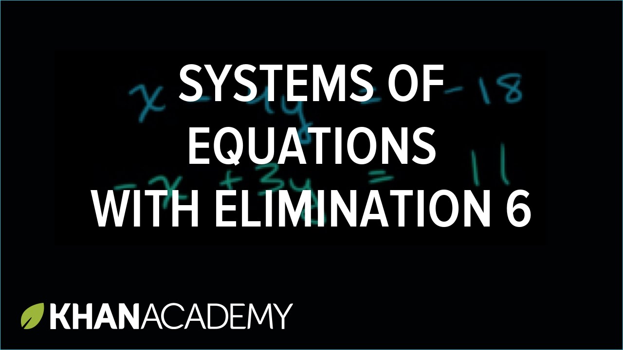 Solving systems of linear equations with elimination example 1 | Algebra II | Khan Academy