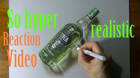 Reacting to Drawing timelapse: a bottle of Oddka - hyperrealistic art