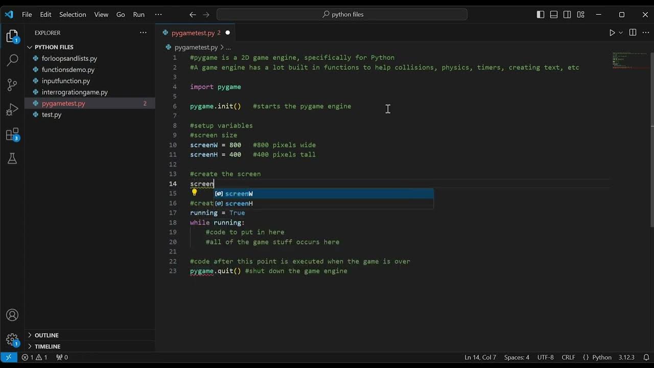 Installing and Getting Started in Pygame - YouTube