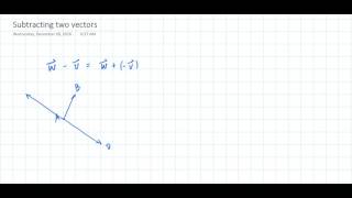 Vector operations: addition, subtraction, & scalar multiplication, Part 1, geometric