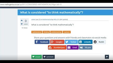 What is mathematical thinking ?