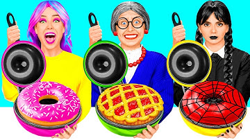 Thử thách nấu ăn giữa tôi và Wednesday | Công cụ và Hacks bí mật đơn giản trong nhà bếp BaRaDa