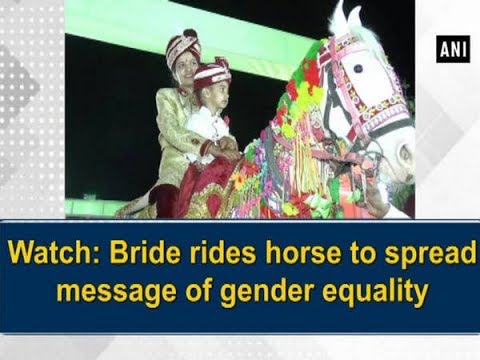 Watch: Bride rides horse to spread message of gender equality -  Rajasthan News