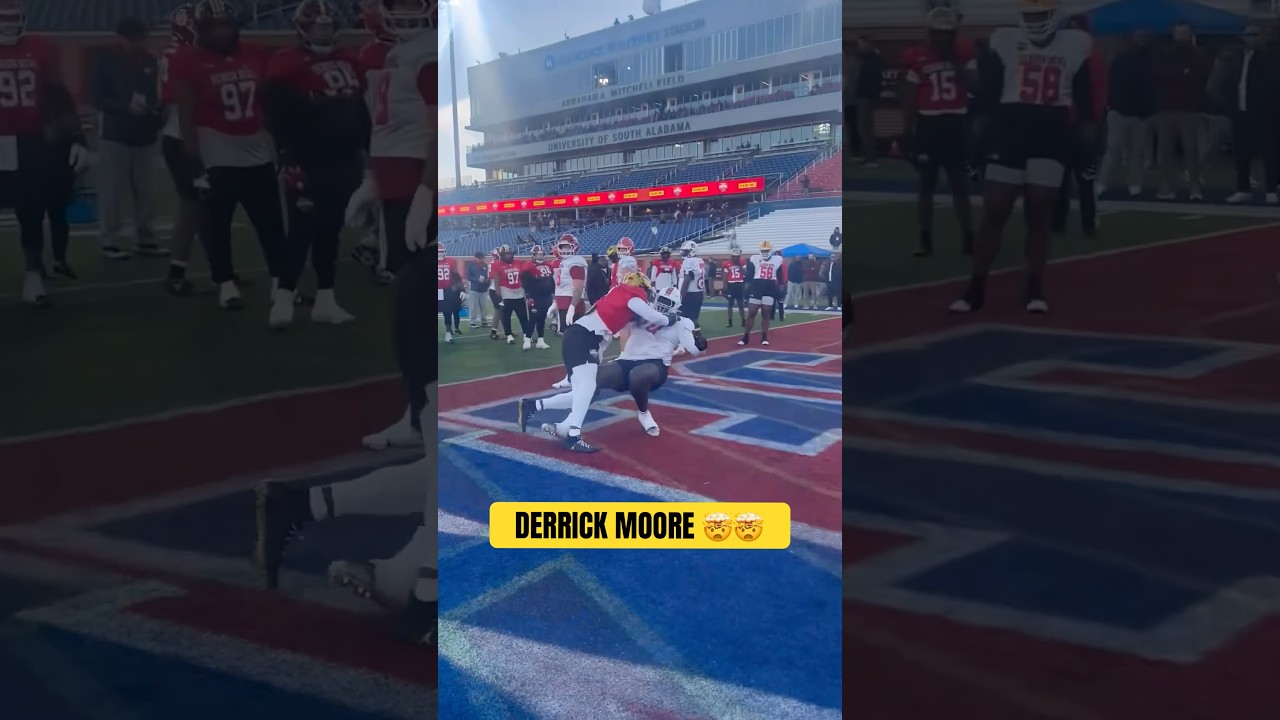 Michigan EDGE Derrick Moore has been UNLEASHED at the Senior Bowl 🤯