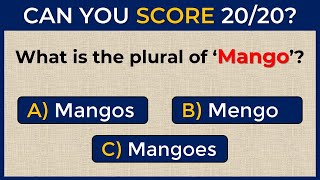Plural Noun Quiz | English Grammar Test  #challenge 1 screenshot 5