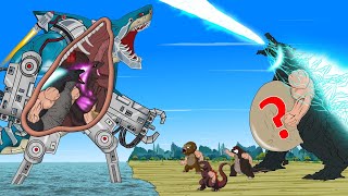 Rescue Team GODZILLA From Evolution of SHARK Swallow GODZILLA MONSTER - FUNNY CARTOON