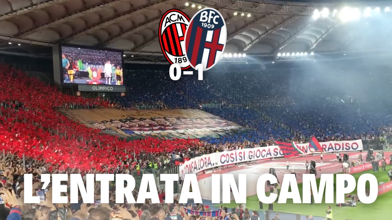 MILAN-BOLOGNA 0-1: L'ENTRATA IN CAMPO ALL'OLIMPICO DELLA FINALE DI COPPA ITALIA