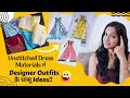 Designer outfits ideas from unstitched suit material  kurti  lehenga choli  jacket  shrug  pant