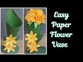 Easy paper flower vase  origami paper vase  how to  how to make paper vase